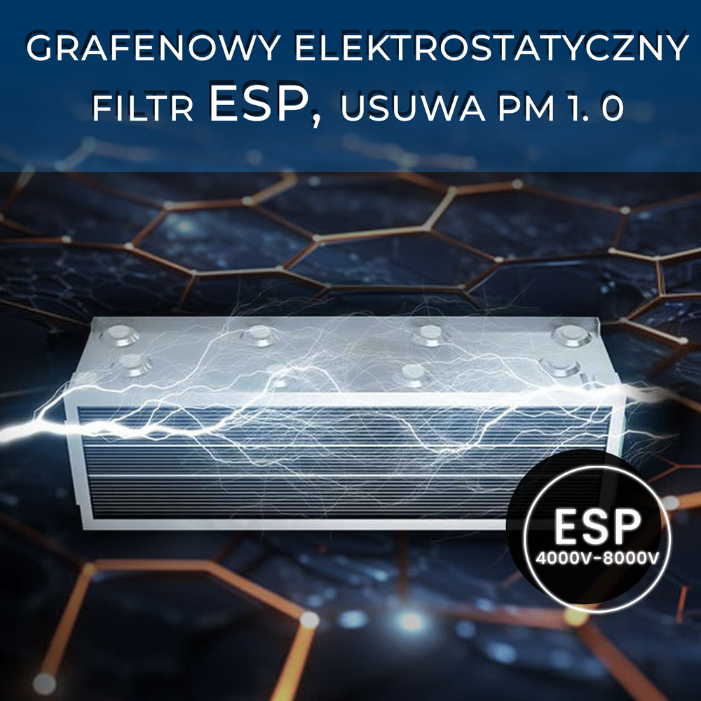 Grafenowy oczyszczacz powietrza Air Essence Cyclone ESP Graphene MAX, ~120m2