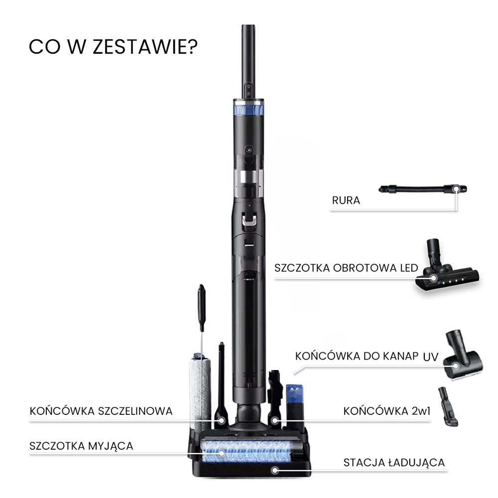 Air essence Typhoon 6w1 - Stojący i bezprzewodowy odkurzacz myjący