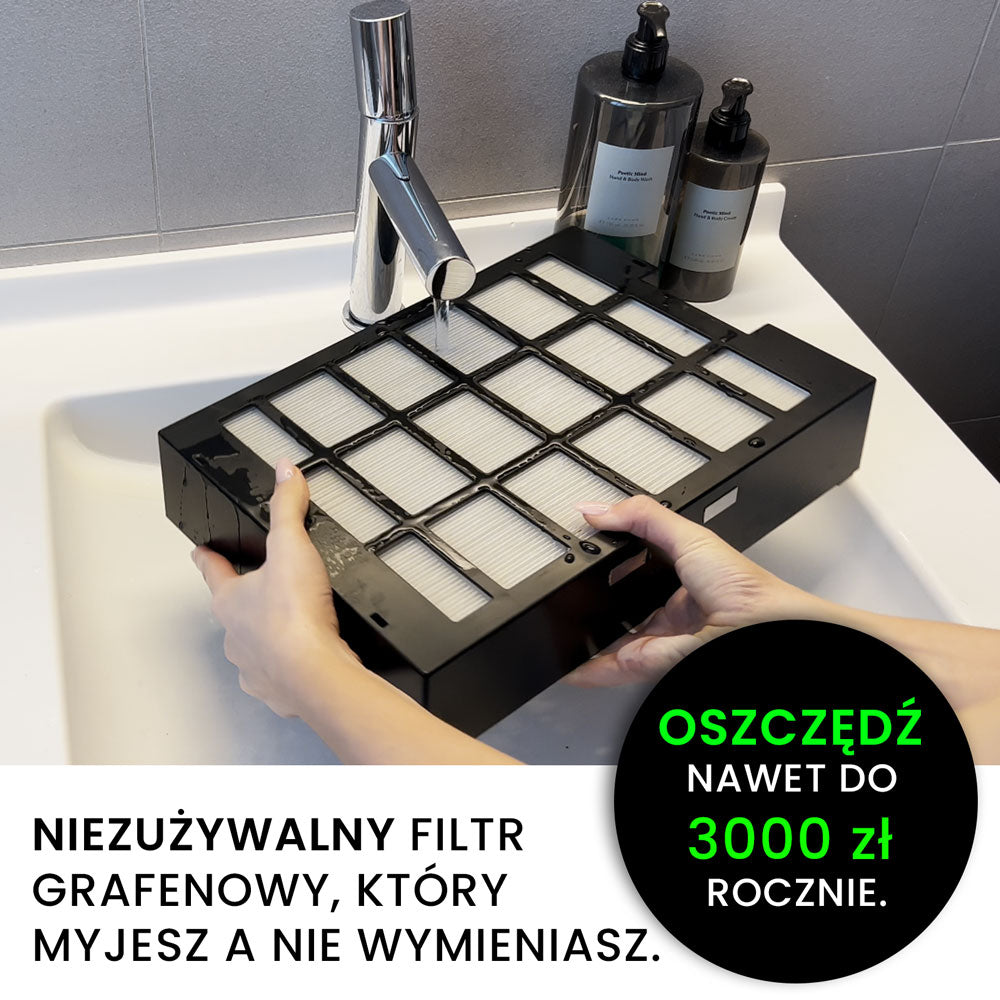 Grafenowy oczyszczacz powietrza Air Essence Cyclone ESP Graphene MAX, ~120m2
