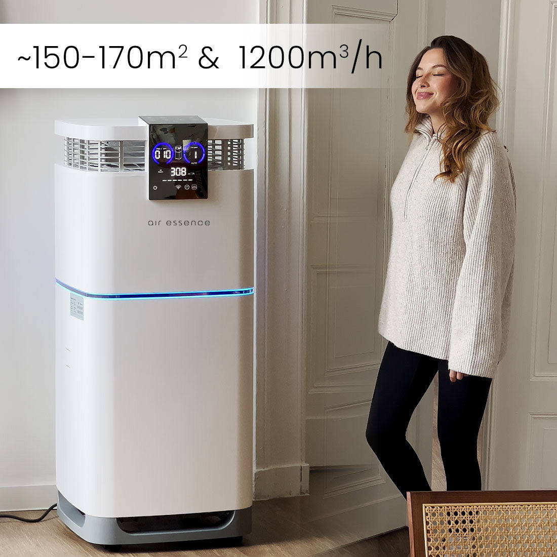 Oczyszczacz powietrza z nawilżaczem Air Essence Cyclone Max, 150-170m2