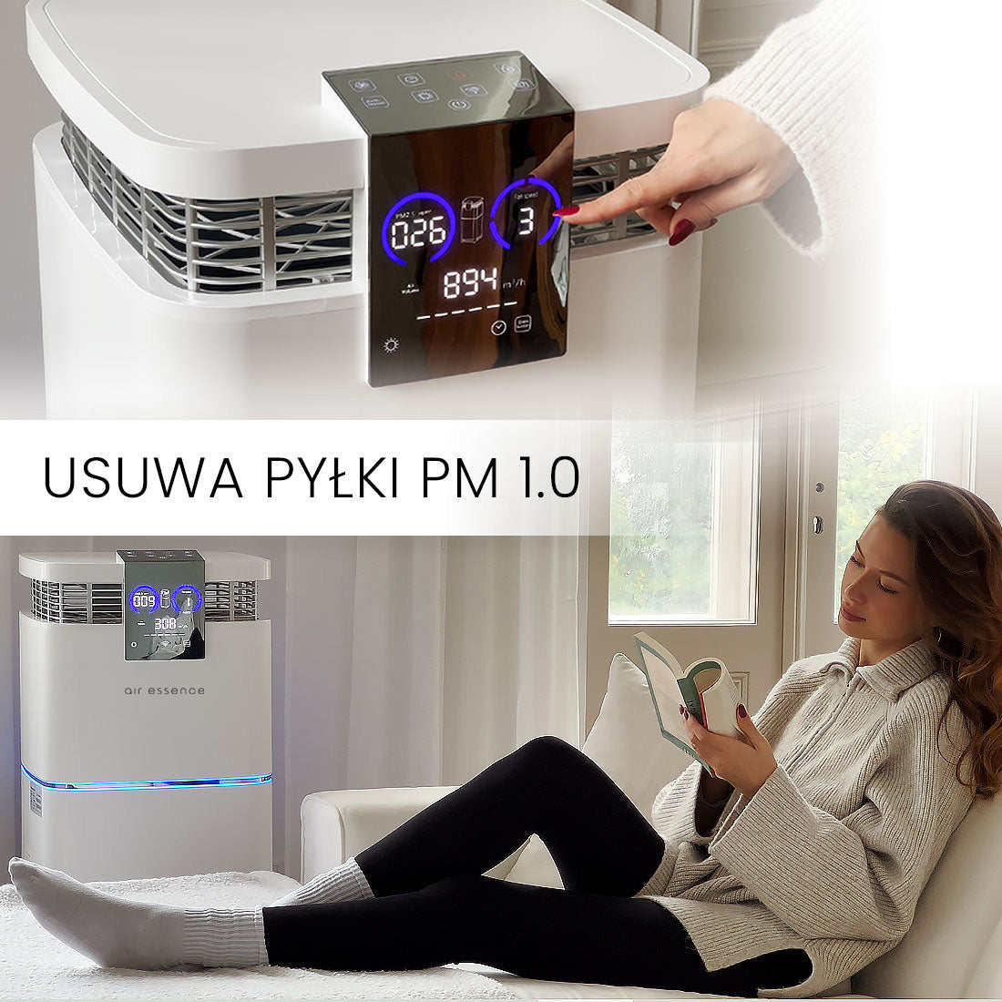 Oczyszczacz powietrza z nawilżaczem Air Essence Cyclone Max, 150-170m2